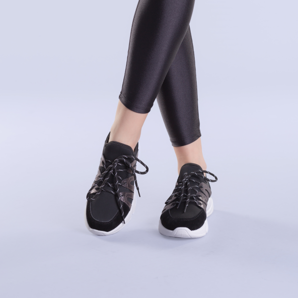 Γυναικεία αθλητικά παπούτσια Vanesa μαύρα, 3 - Kalapod.gr